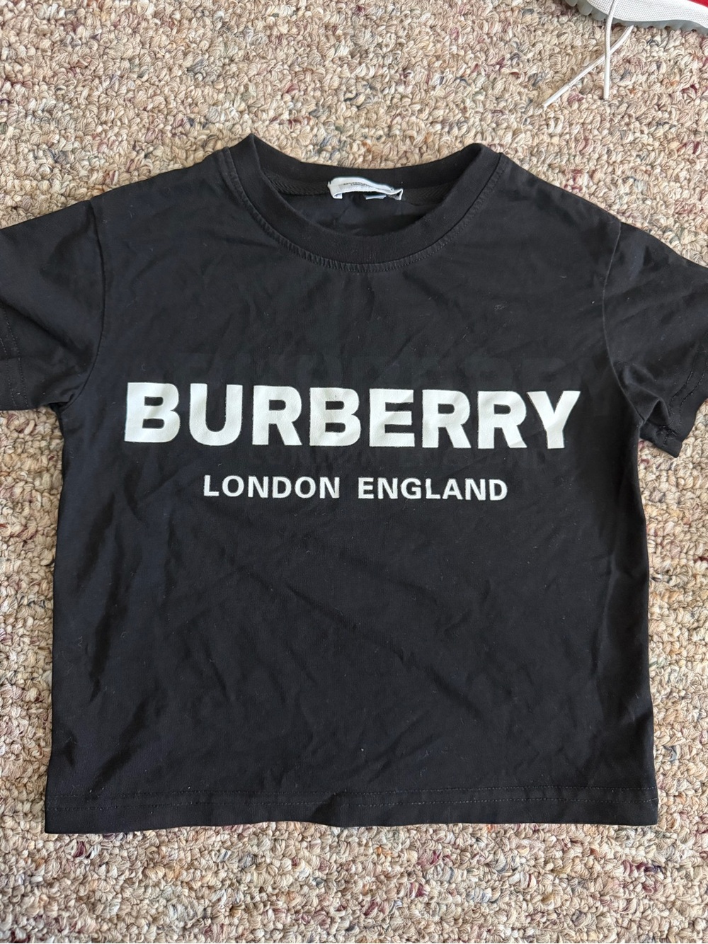 Burberry Black T-Shirt with White Logo